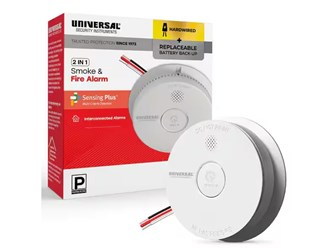 Hardwired and 1-Year Battery Backup Smoke Detector with Photoelectric Sensor